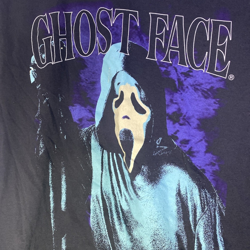 Scream Ghost Face Shirt Mens Large Black Bioworld Movie Horror Halloween Tee VTG